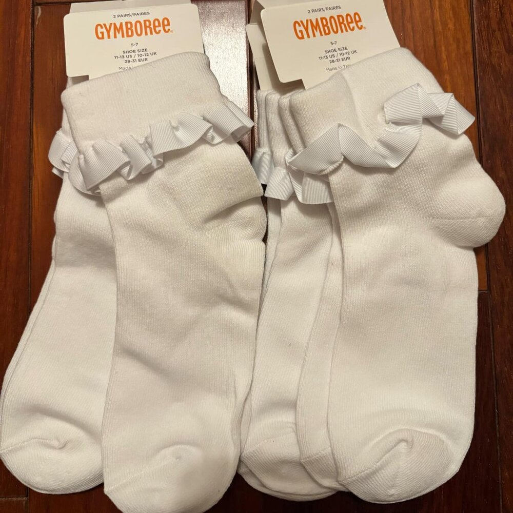 Gymboree girls socks bundle NWT 4 pairs size 5-7 shoe size 11-12 US / 10-12 UK